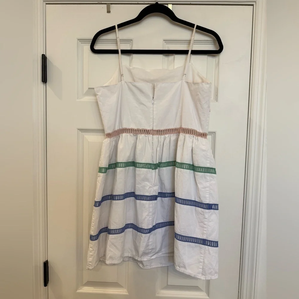 ENGLISH FACTORY Let's Go To Town White Multi Ladder Lace Dress Medium - Picture 6 of 8